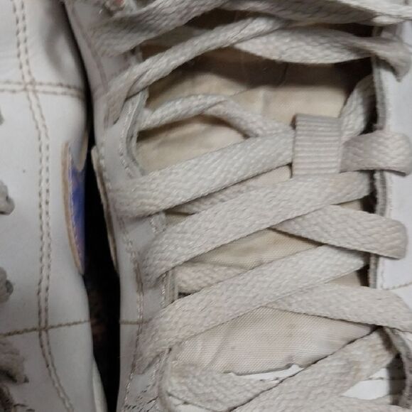 Nike White High-Top Sneakers with Iridescent Swoosh - Picture 5 of 6